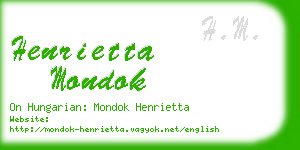 henrietta mondok business card